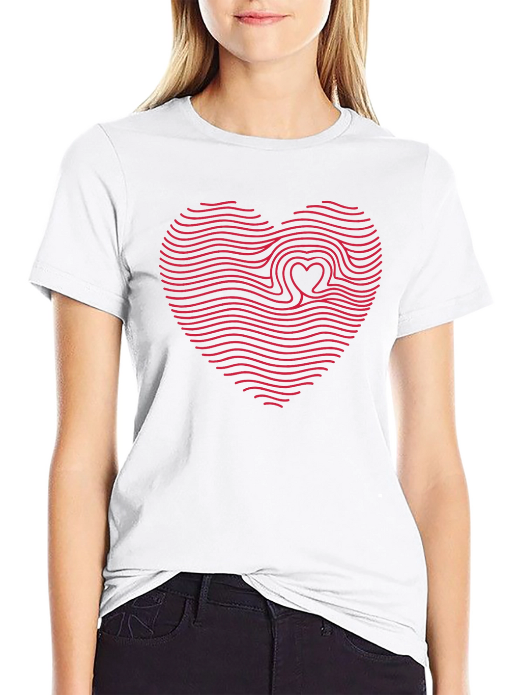 Heartbeat Wave Graphic Tee - Black