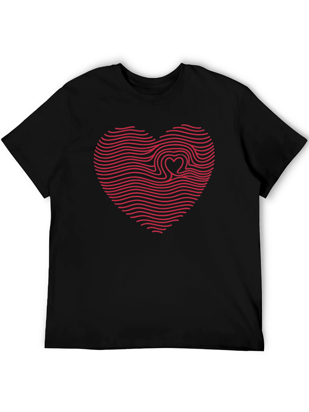 Heartbeat Wave Graphic Tee - Black