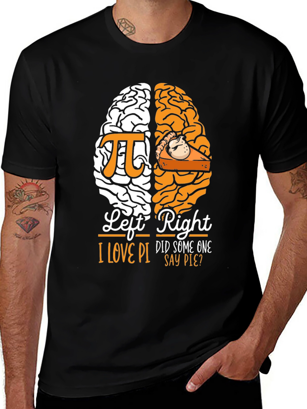 Funny I Love Pi and Pie Brain T-Shirt