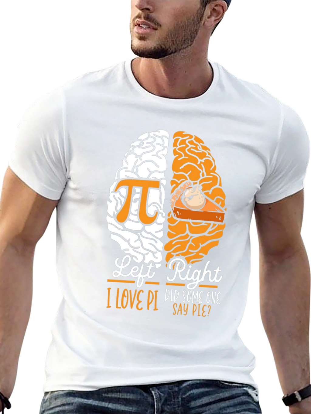 Funny I Love Pi and Pie Brain T-Shirt