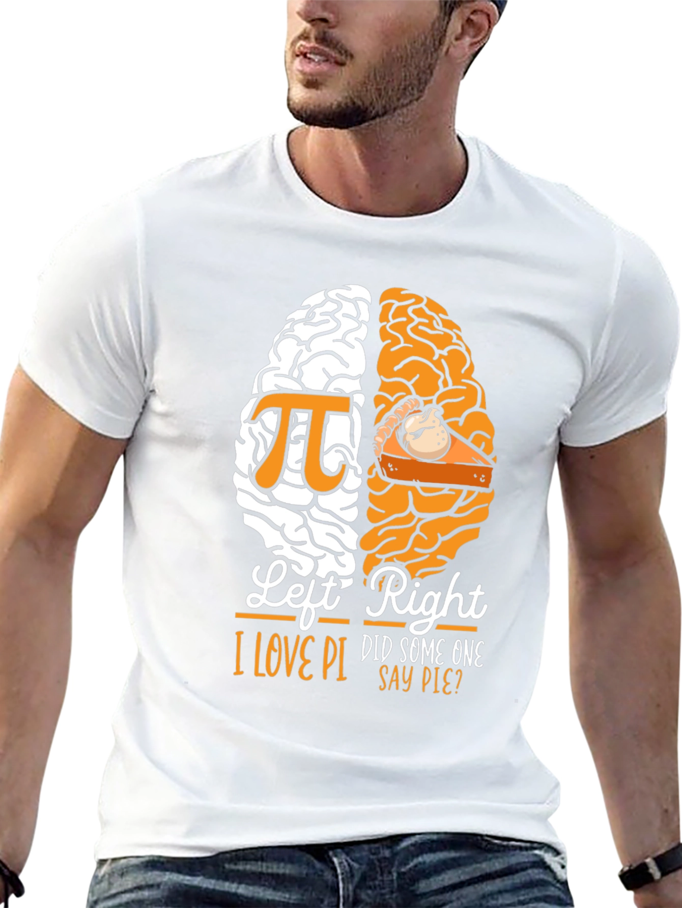 Funny I Love Pi and Pie Brain T-Shirt