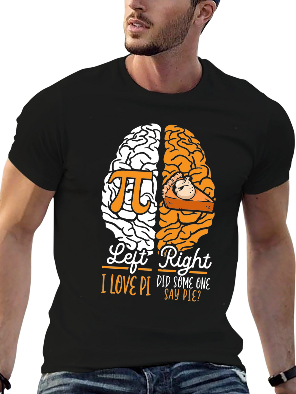 Funny I Love Pi and Pie Brain T-Shirt