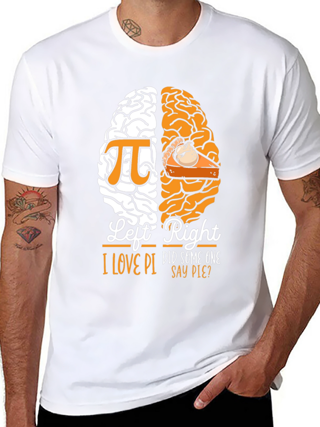 Funny I Love Pi and Pie Brain T-Shirt