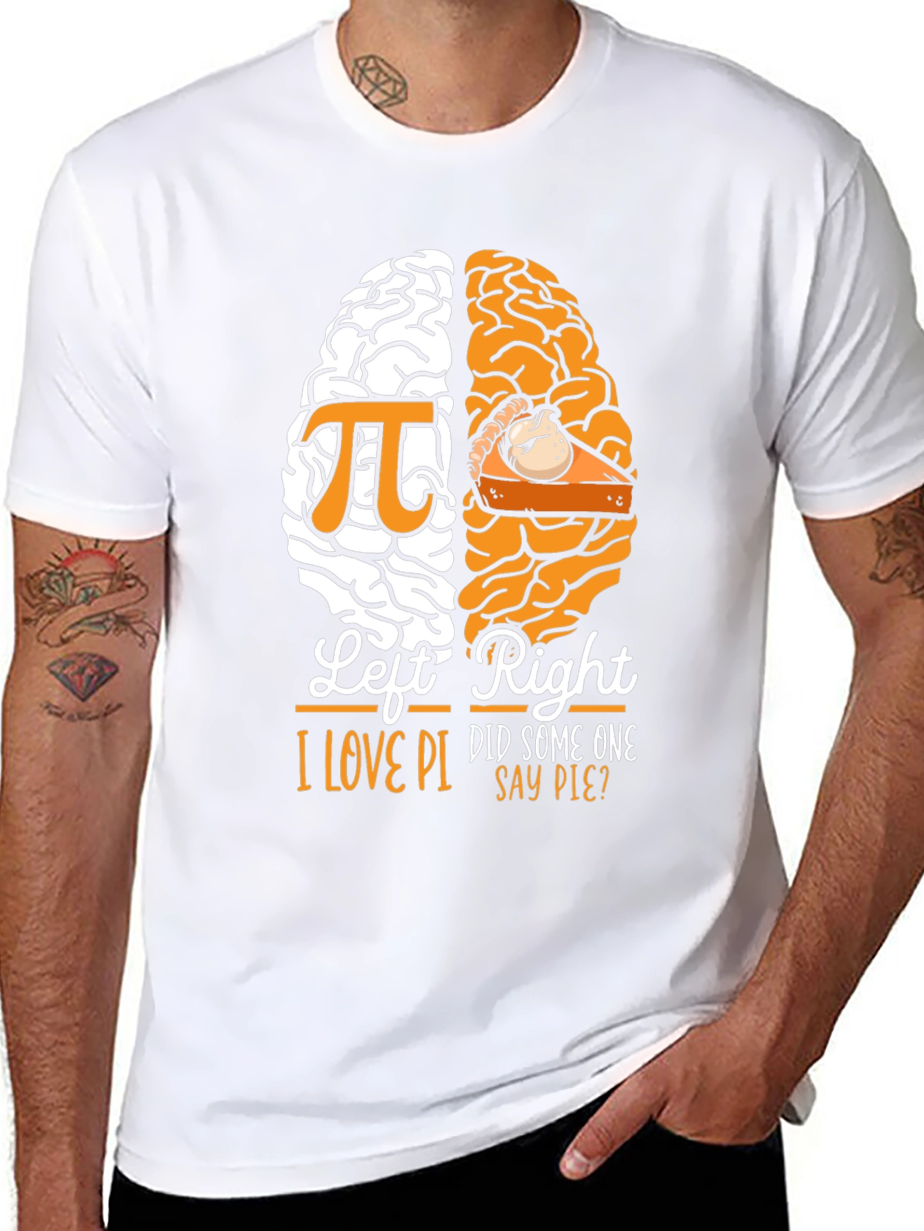 Funny I Love Pi and Pie Brain T-Shirt