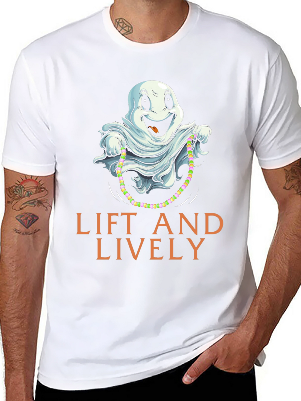 Spooky Season T-Shirt: Lift and Lively Ghost