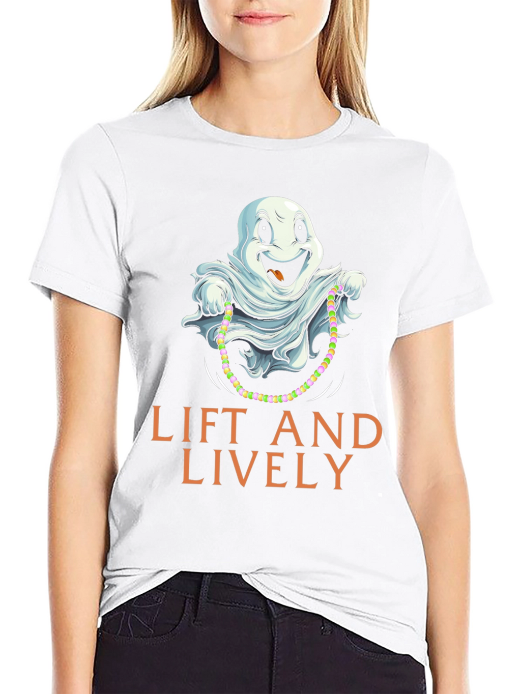 Spooky Season T-Shirt: Lift and Lively Ghost
