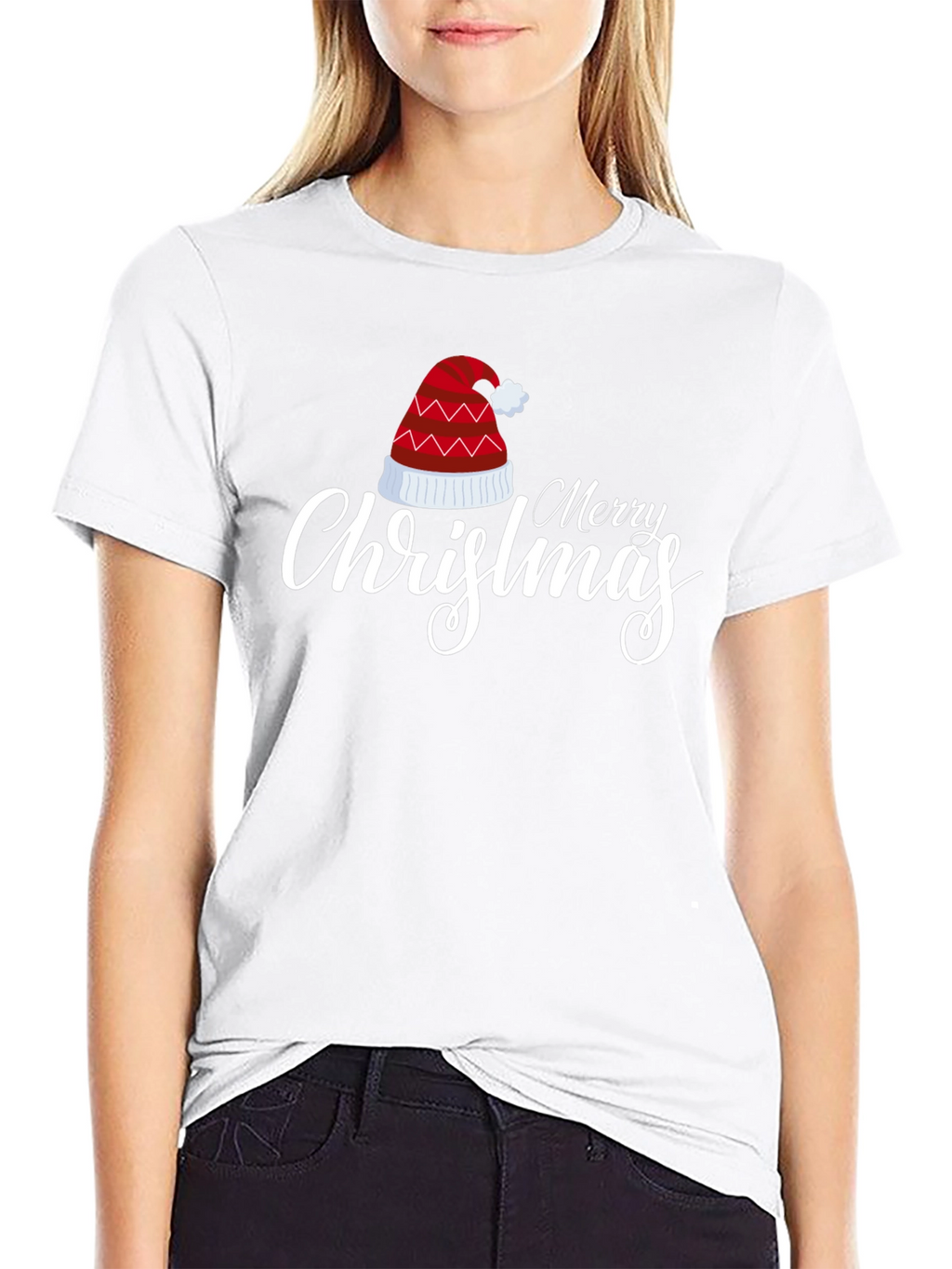 Merry Christmas Hat Graphic T-Shirt