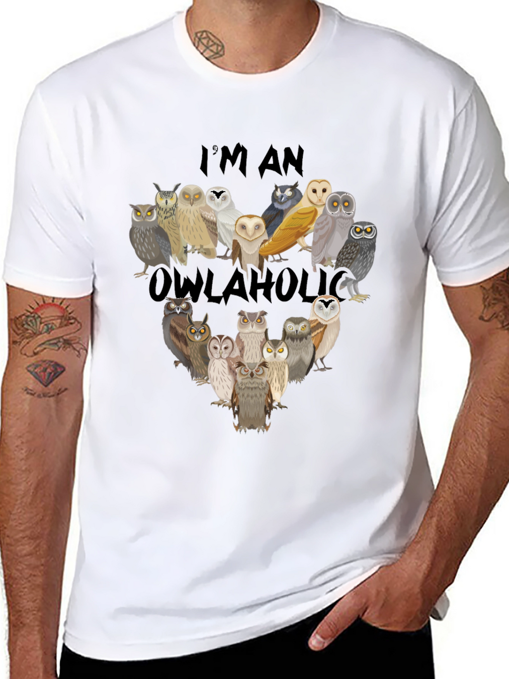 Owl Lover T-Shirt - Im an Owlaholic Graphic Tee