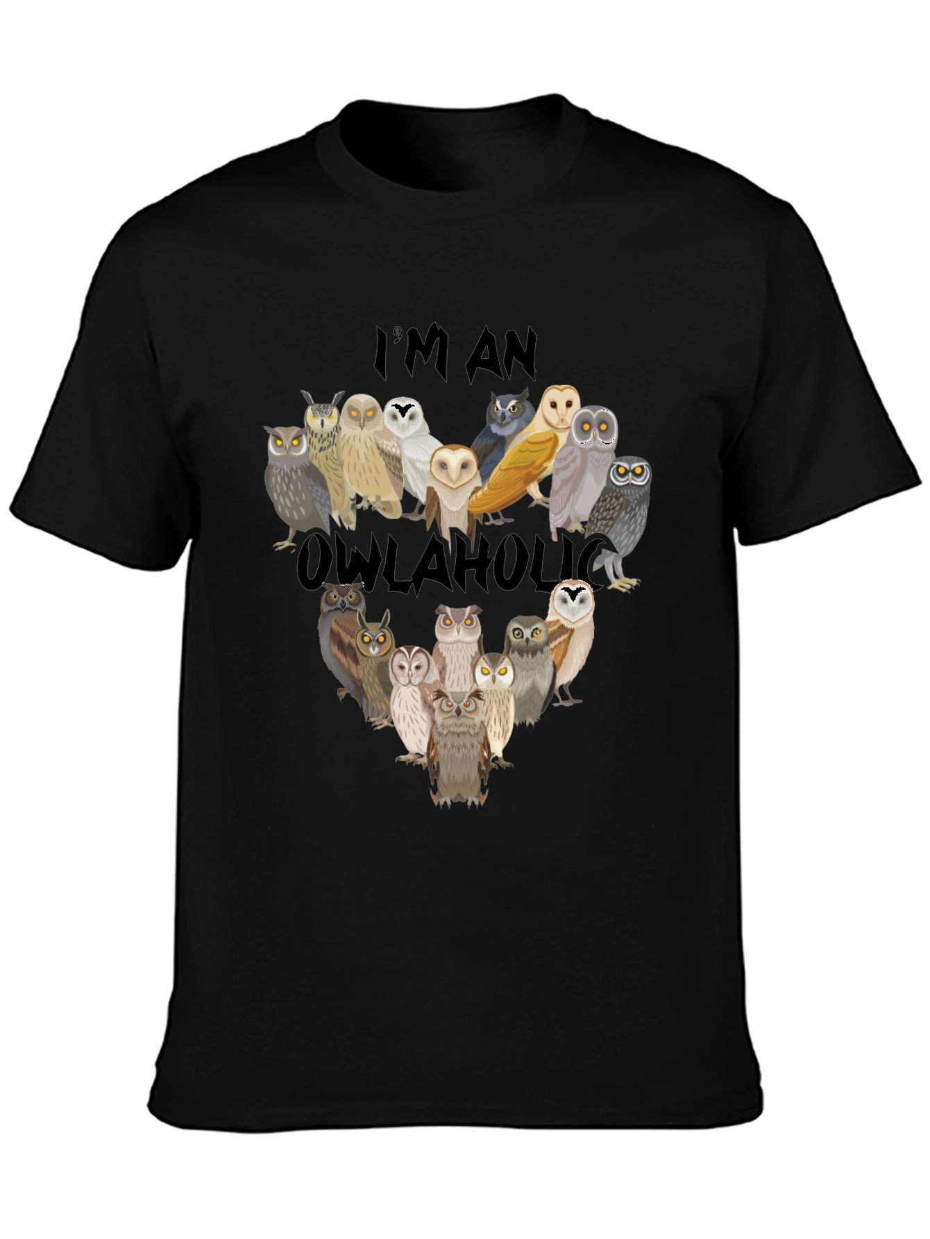 Owl Lover T-Shirt - Im an Owlaholic Graphic Tee
