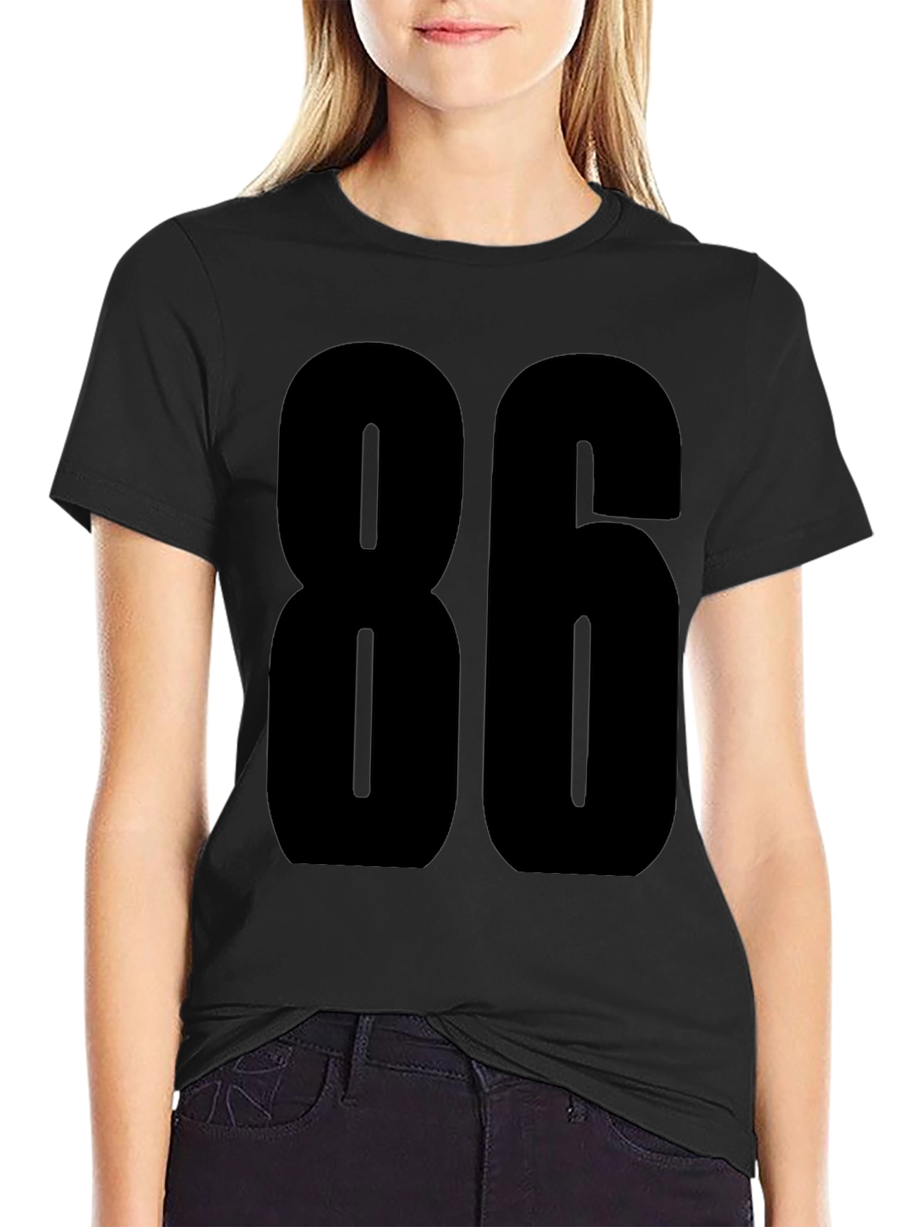 Bold Number 86 Graphic Tee - Black
