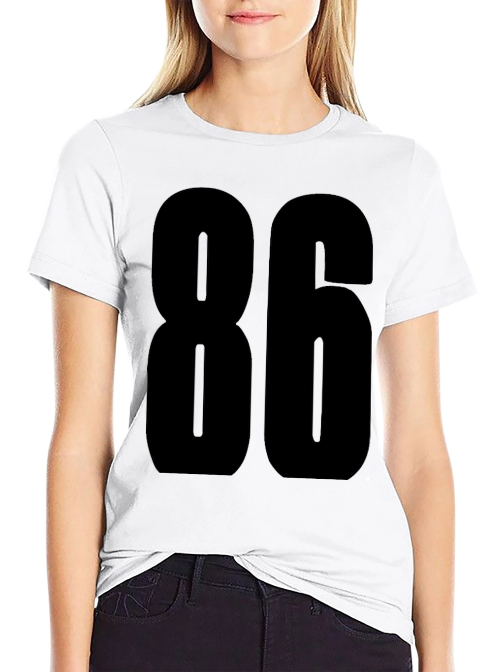Bold Number 86 Graphic Tee - Black