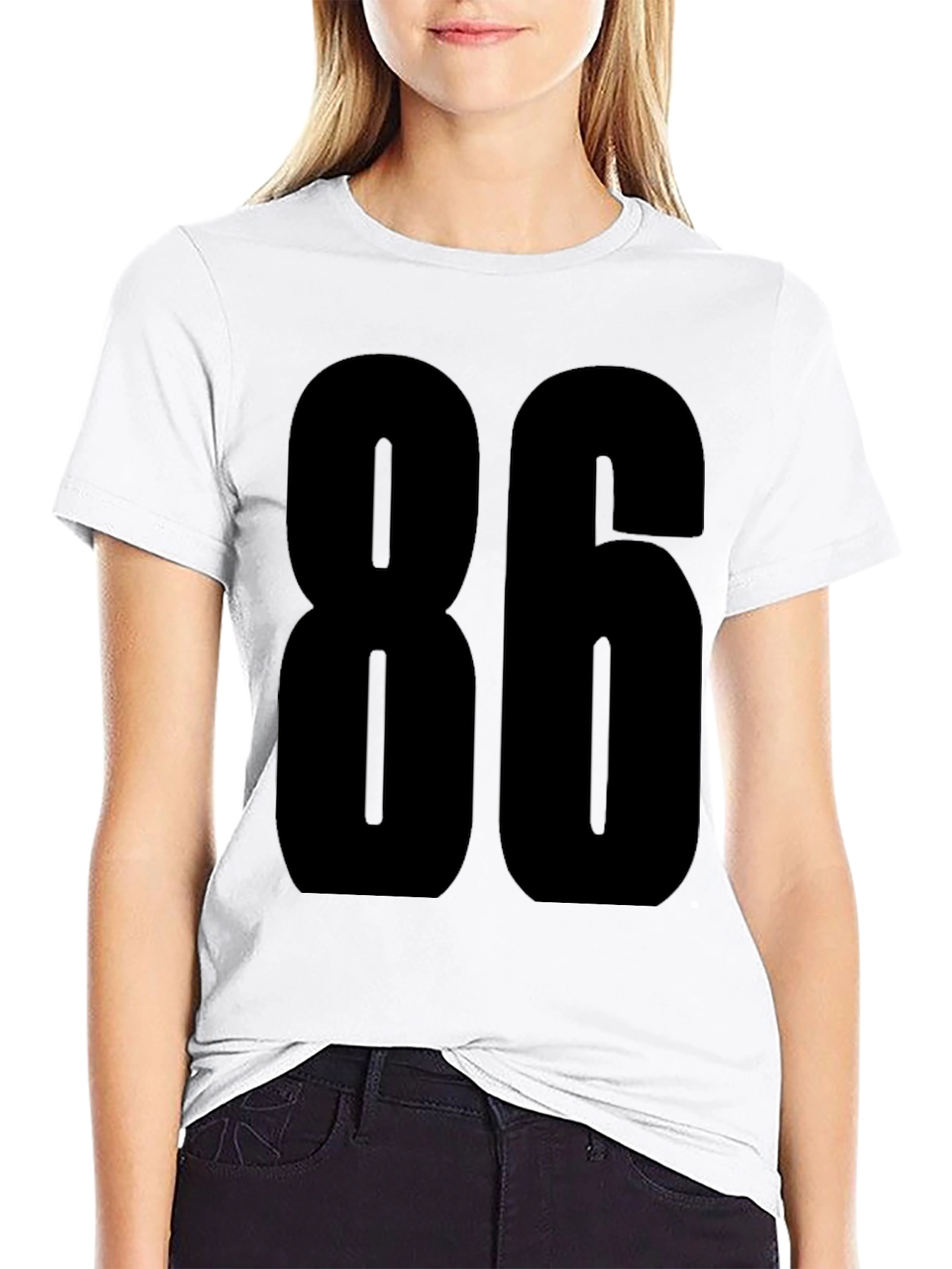 Bold Number 86 Graphic Tee - Black