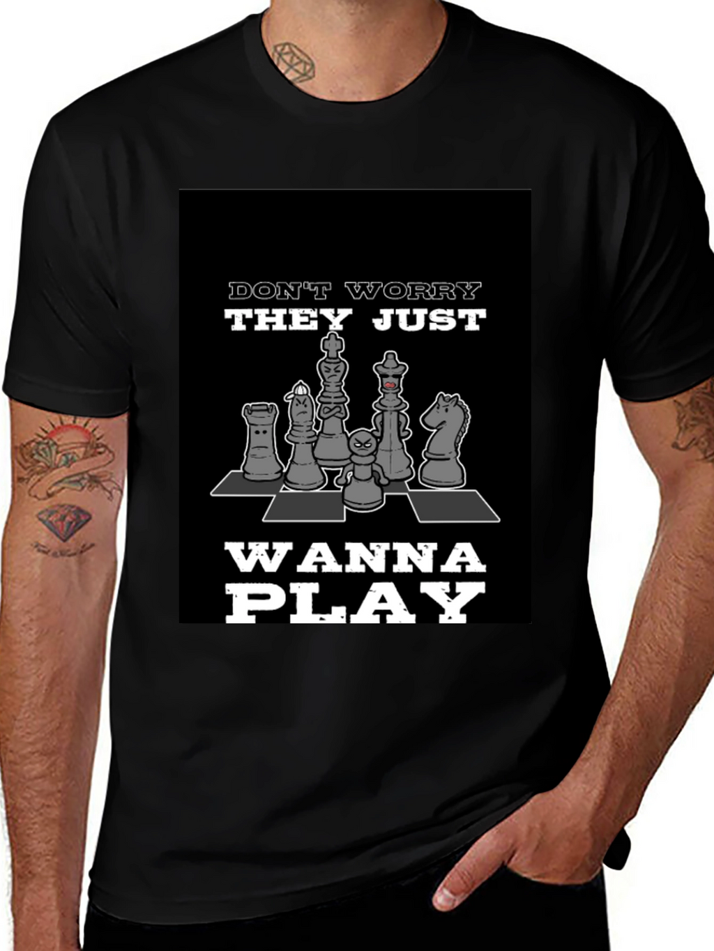 Chess Piece Playful Graphic T-Shirt