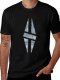 Modern Graphic Print Black T-Shirt