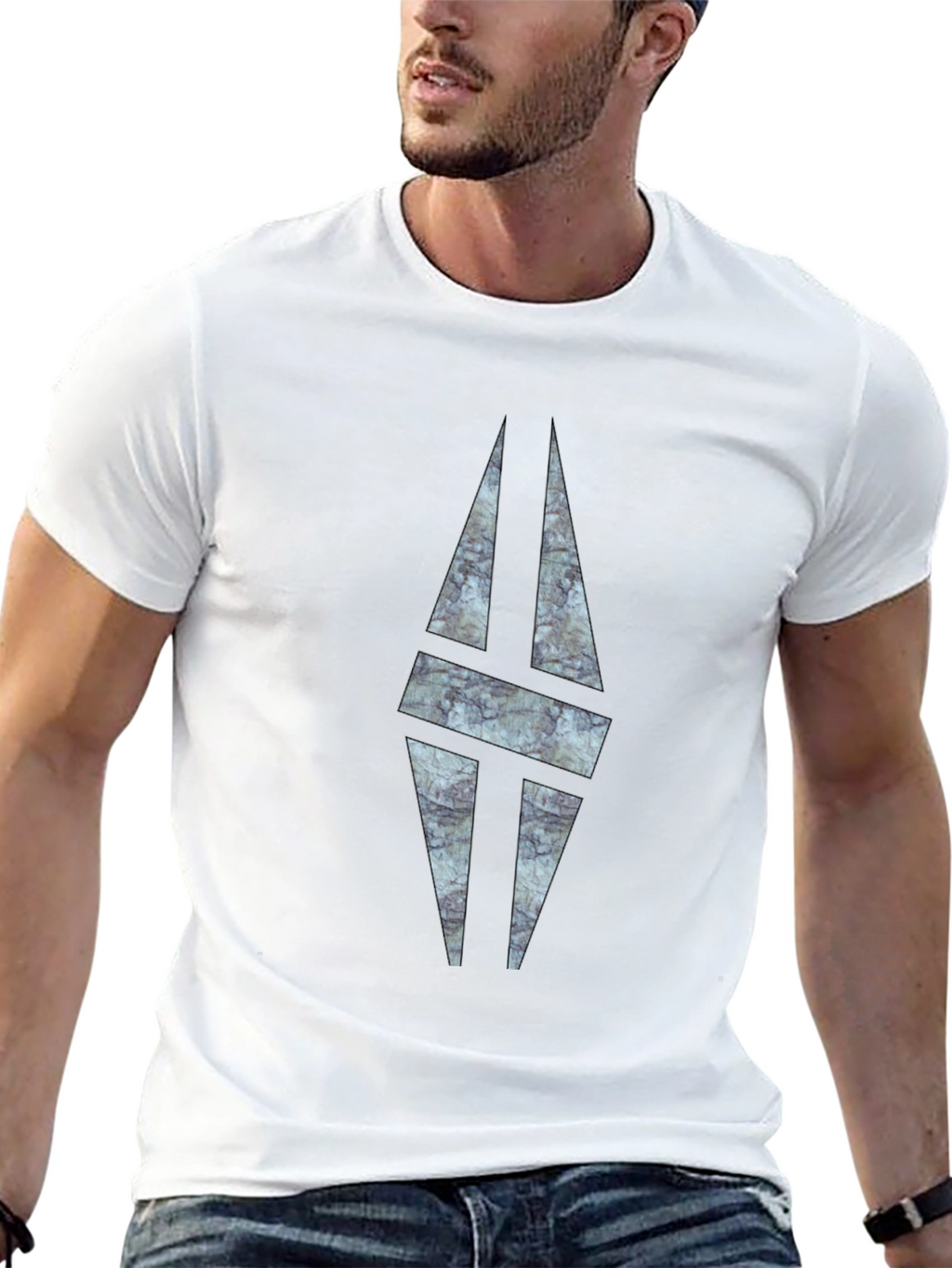 Modern Graphic Print Black T-Shirt