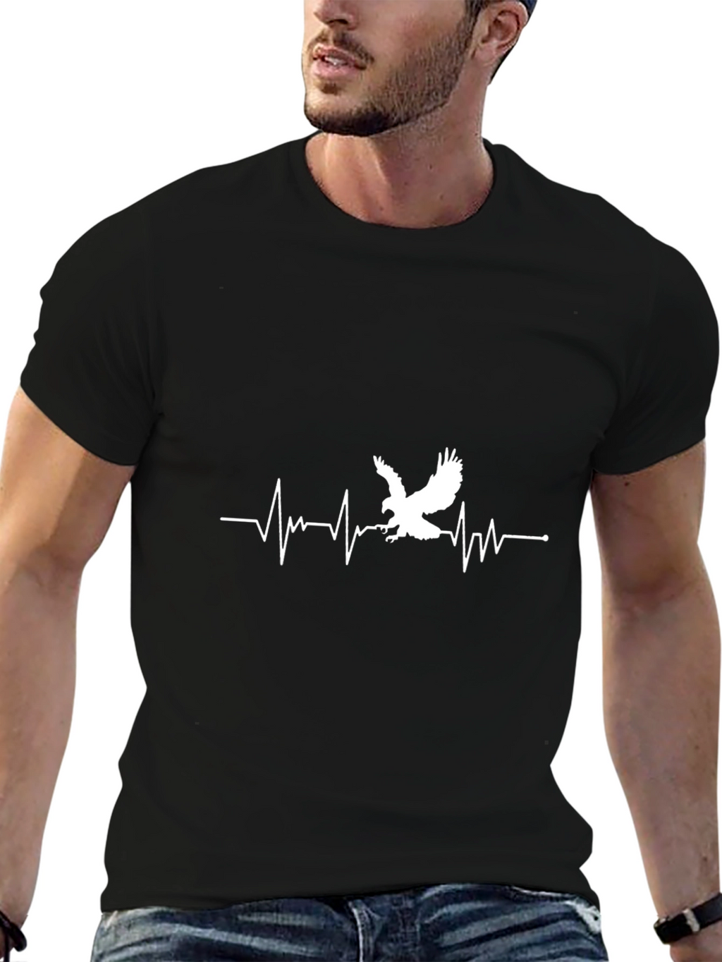 Eagle Heartbeat Graphic Print T-Shirt