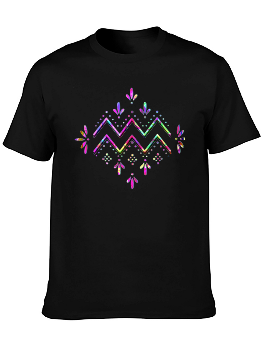 Abstract Geometric Graphic Tee - Mens Black T-Shirt