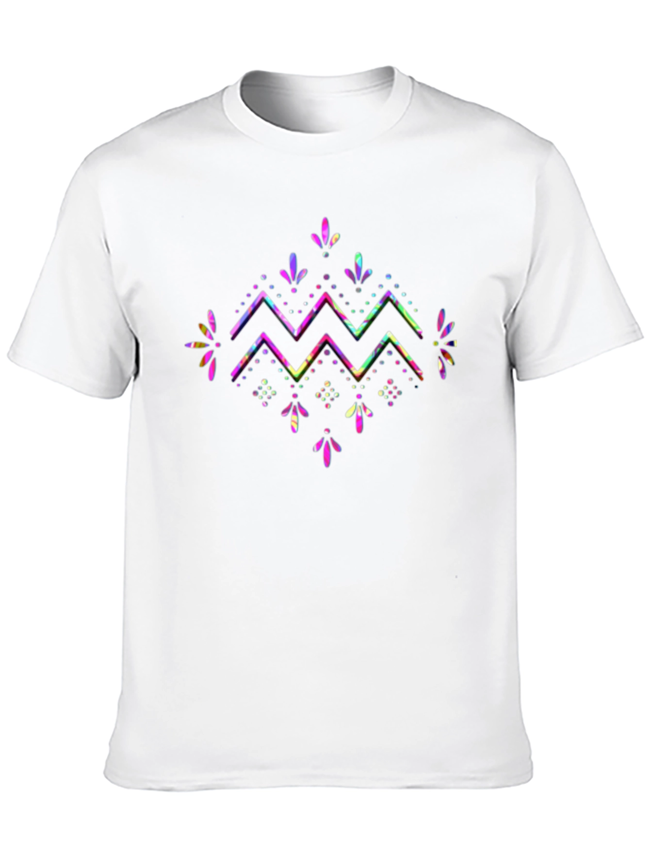 Abstract Geometric Graphic Tee - Mens Black T-Shirt