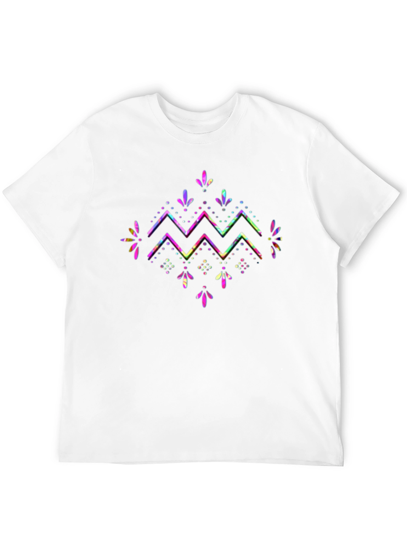 Abstract Geometric Graphic Tee - Mens Black T-Shirt