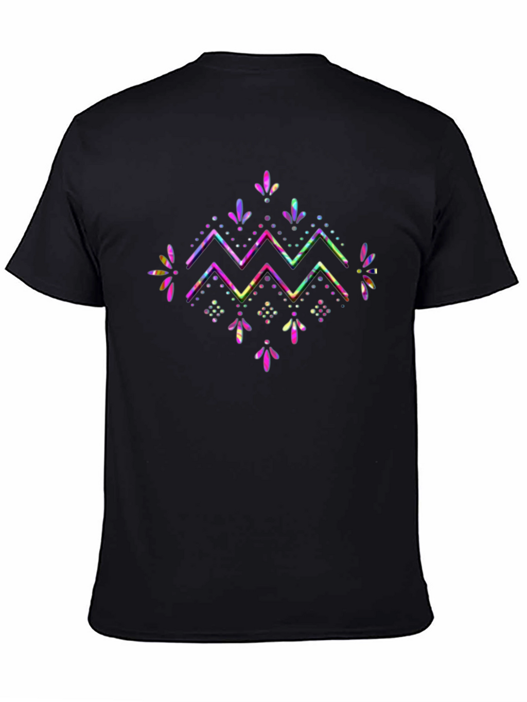 Abstract Geometric Graphic Tee - Mens Black T-Shirt