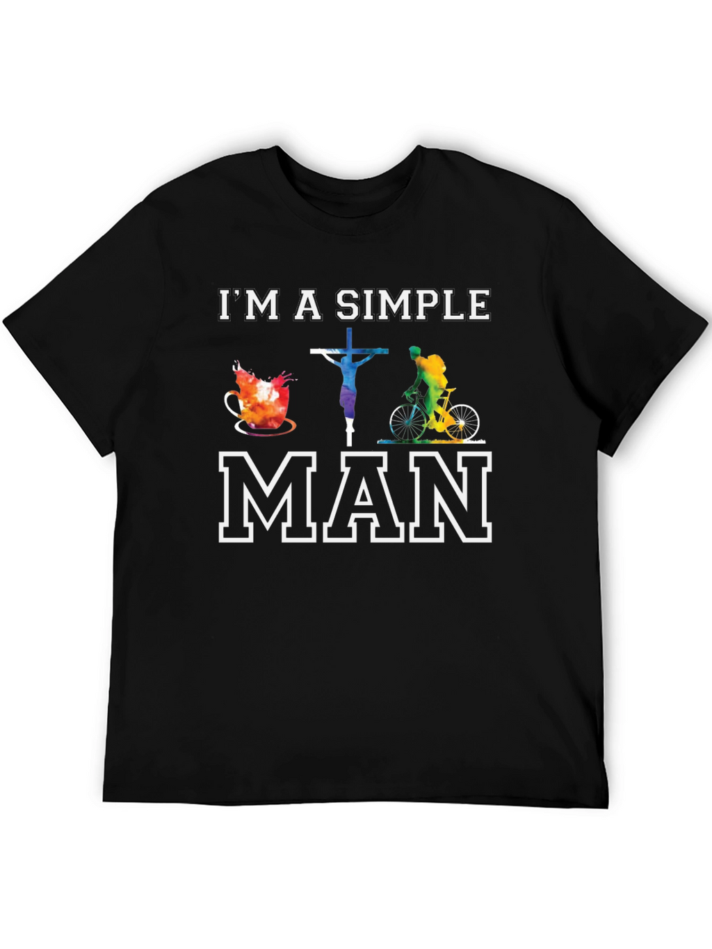 Simple Man T-Shirt Coffee Jesus Biking