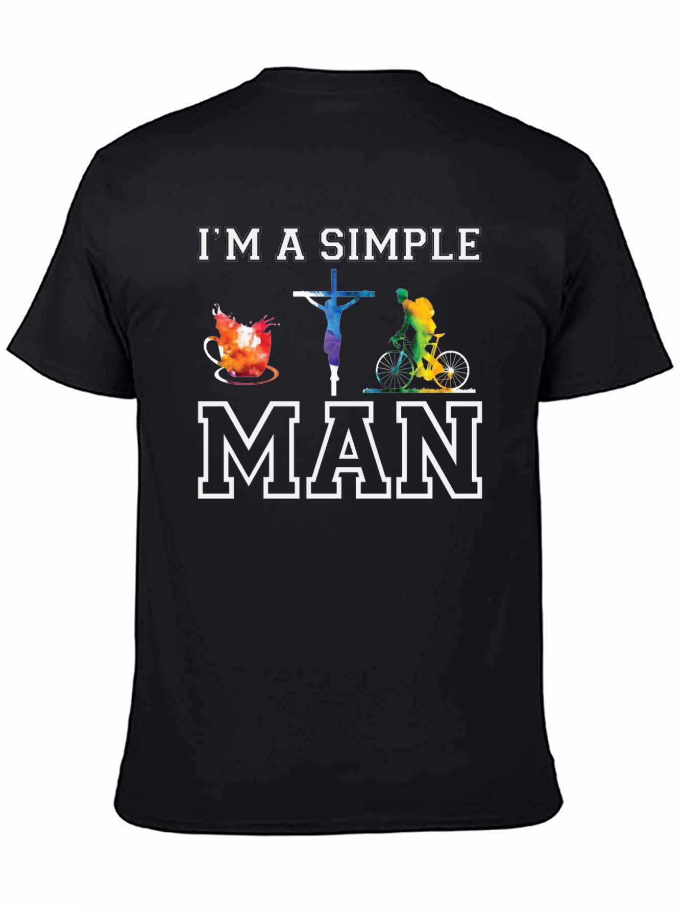 Simple Man T-Shirt Coffee Jesus Biking
