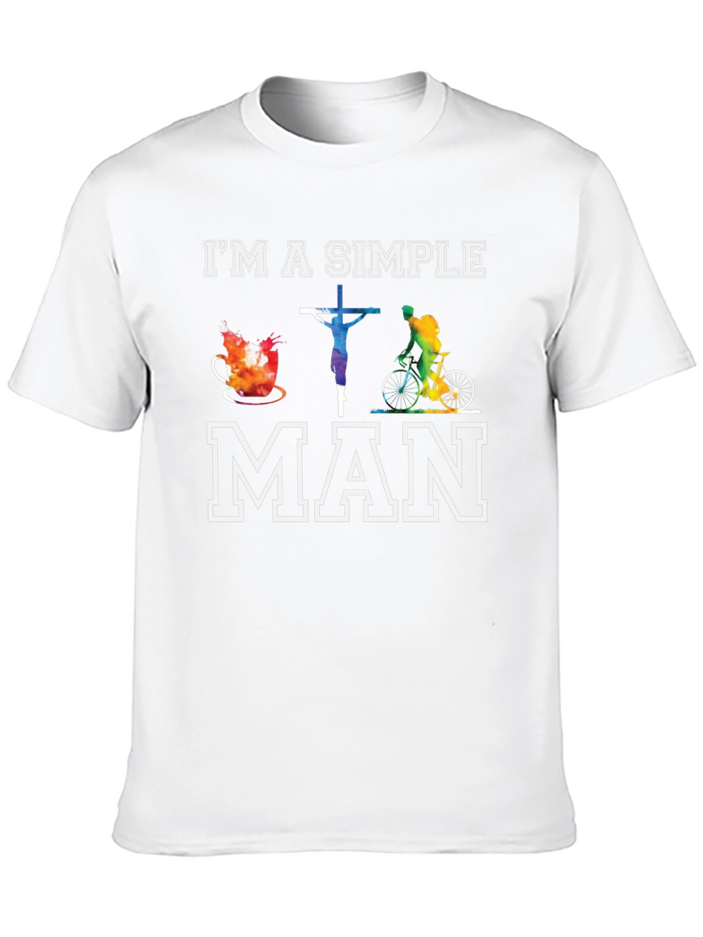 Simple Man T-Shirt Coffee Jesus Biking