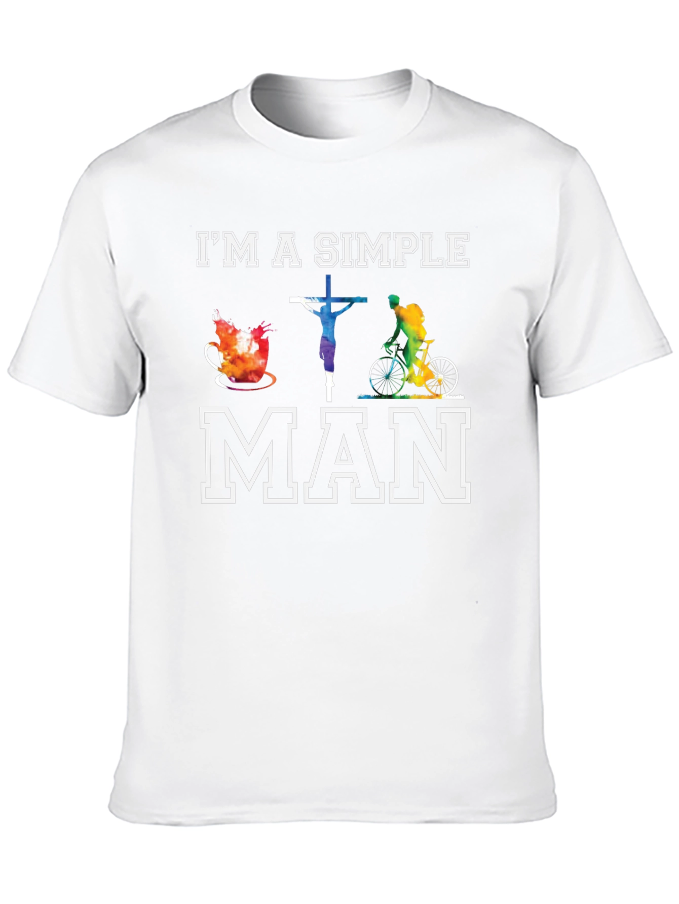 Simple Man T-Shirt Coffee Jesus Biking