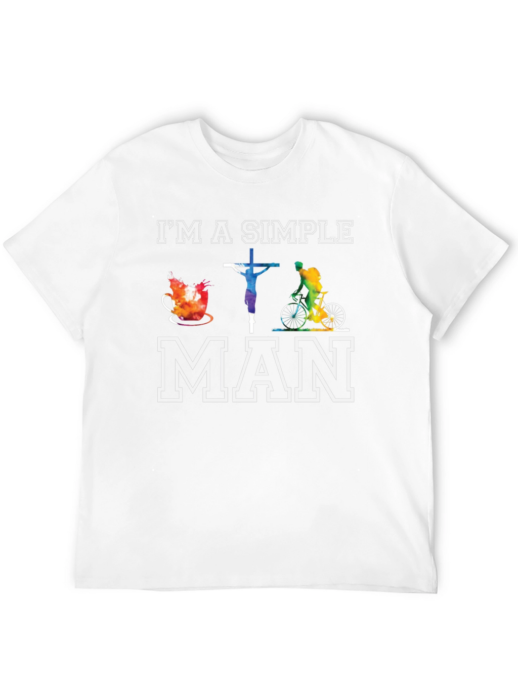 Simple Man T-Shirt Coffee Jesus Biking