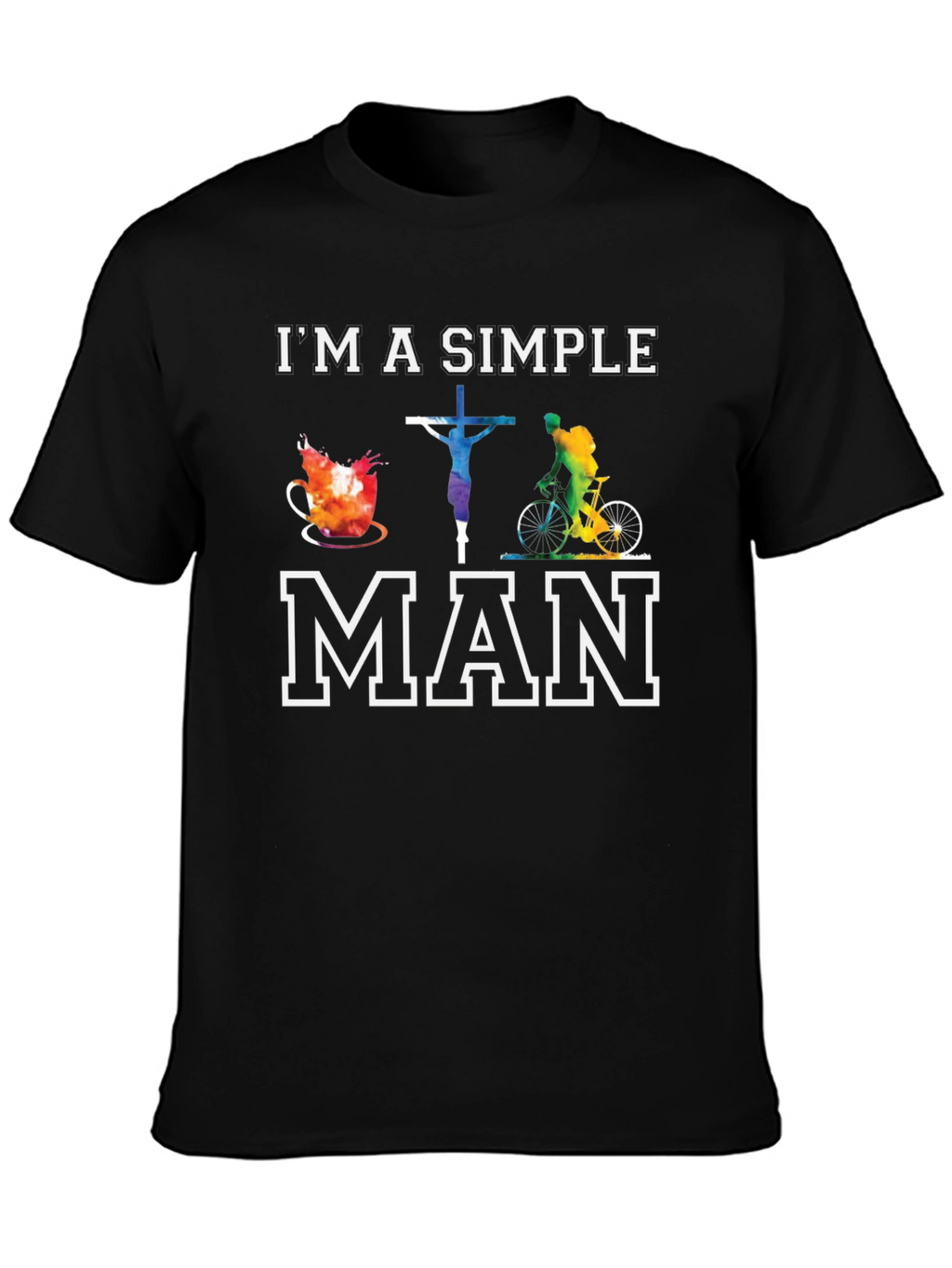 Simple Man T-Shirt Coffee Jesus Biking