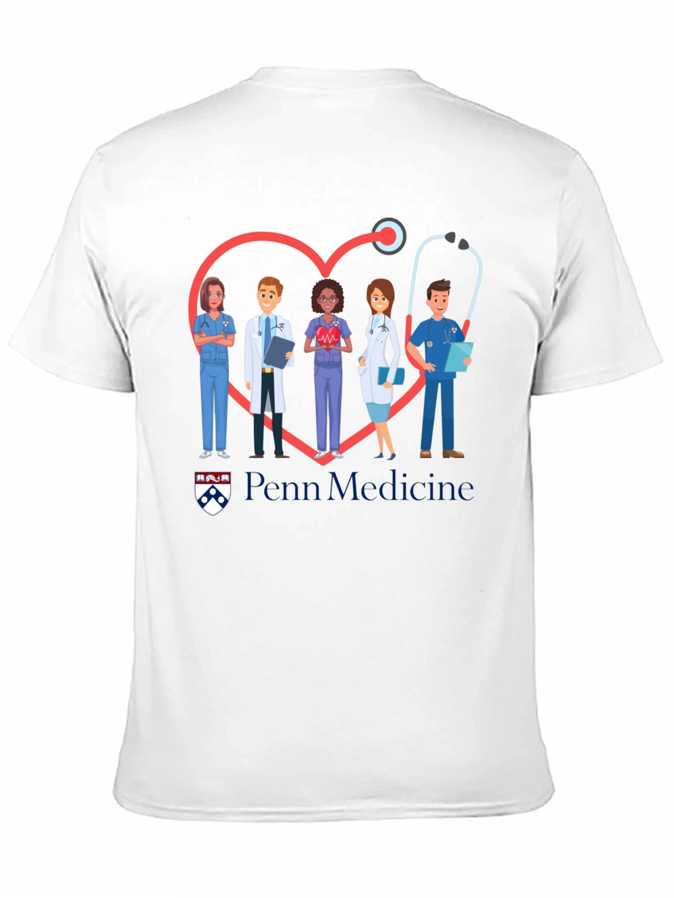 Penn Medicine Heart Stethoscope Graphic T-Shirt