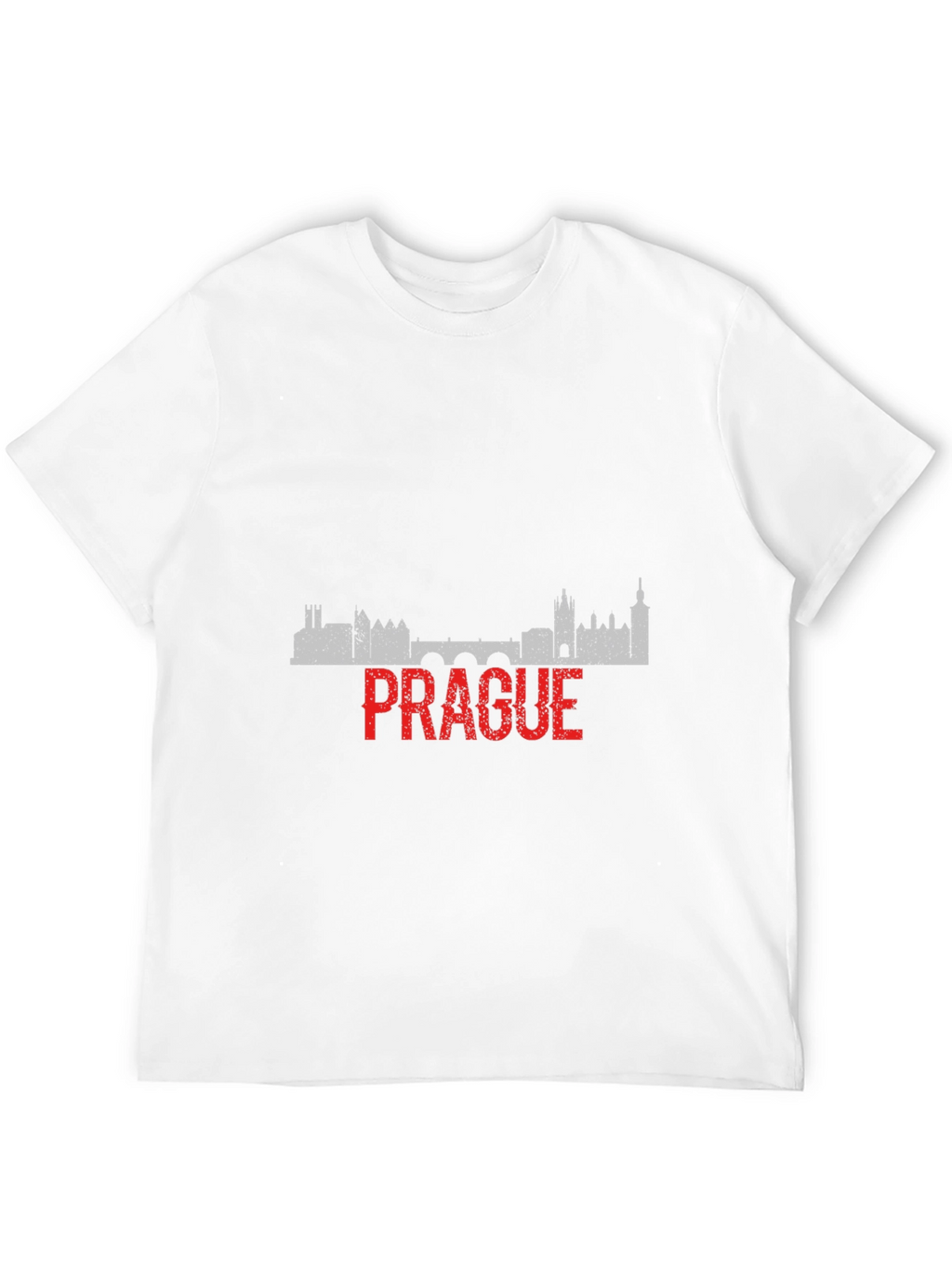 Prague Skyline Mens Black T-Shirt