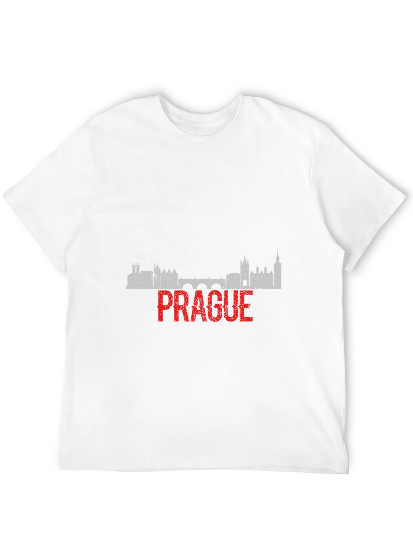 Prague Skyline Mens Black T-Shirt
