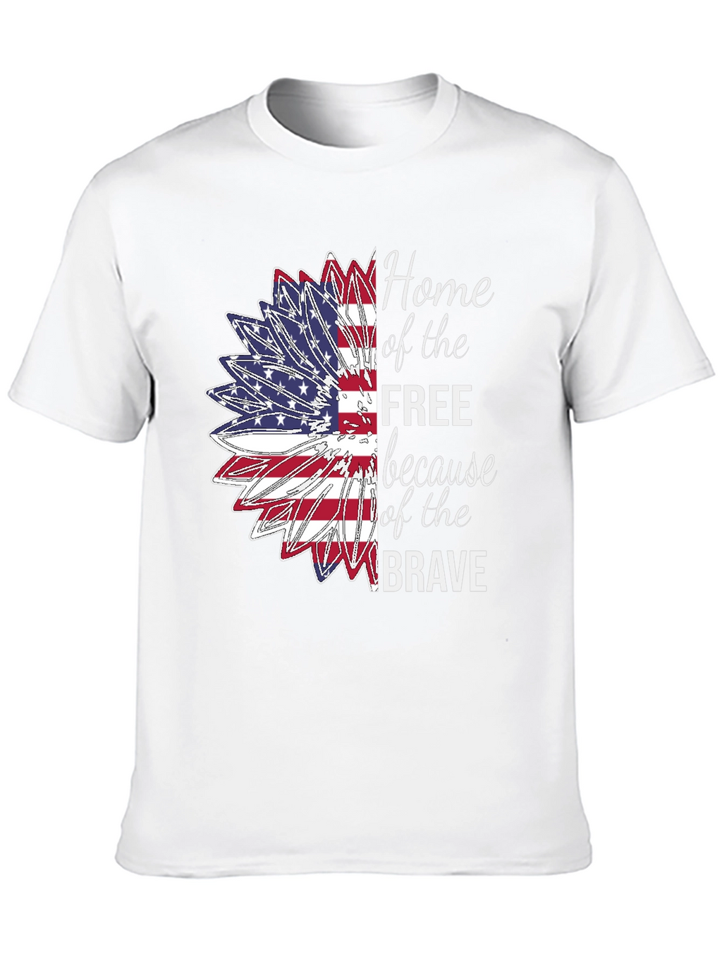 Patriotic Sunflower USA Flag Graphic T-Shirt