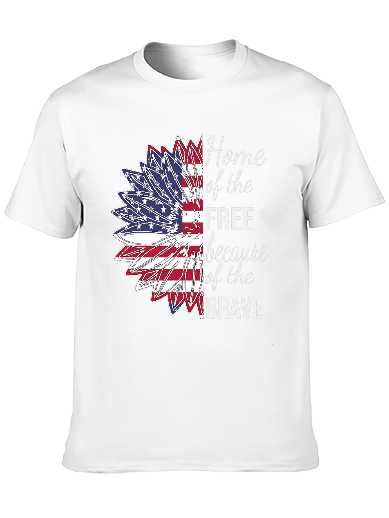 Patriotic Sunflower USA Flag Graphic T-Shirt