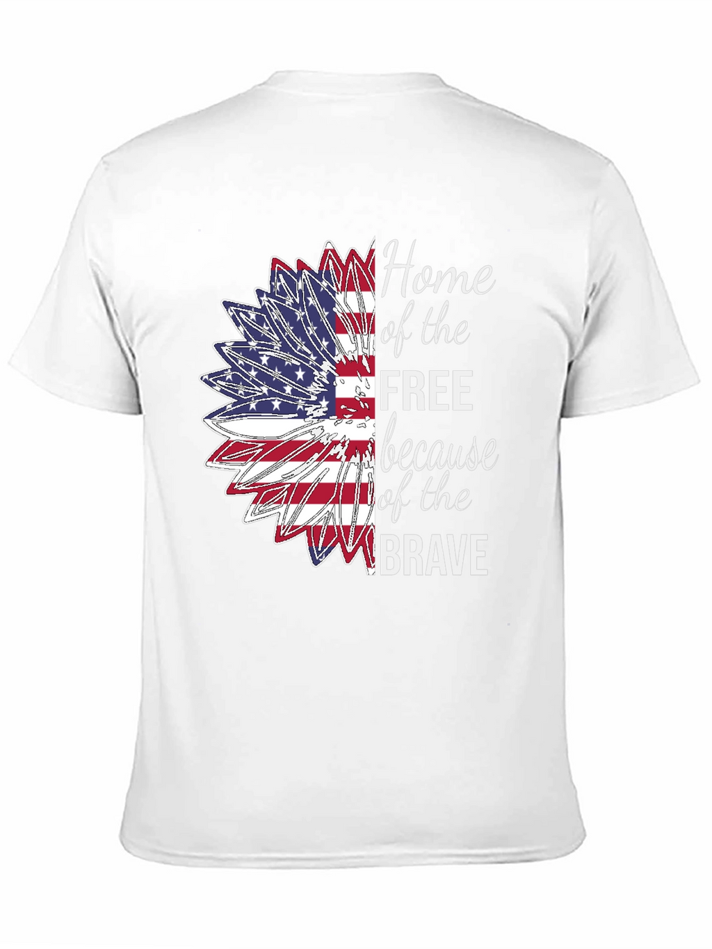 Patriotic Sunflower USA Flag Graphic T-Shirt