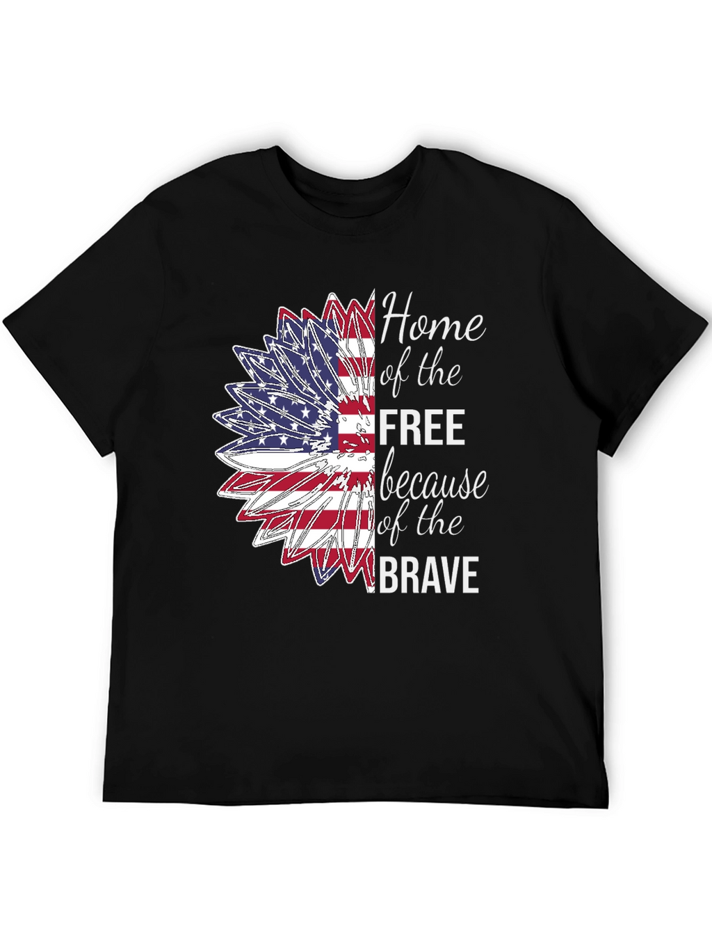 Patriotic Sunflower USA Flag Graphic T-Shirt