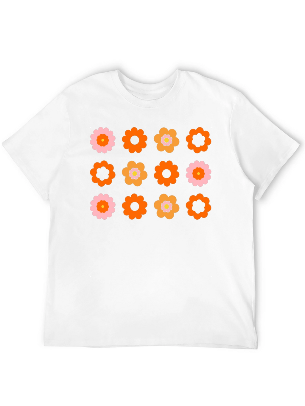 Retro Flower Power Graphic Tee - Black