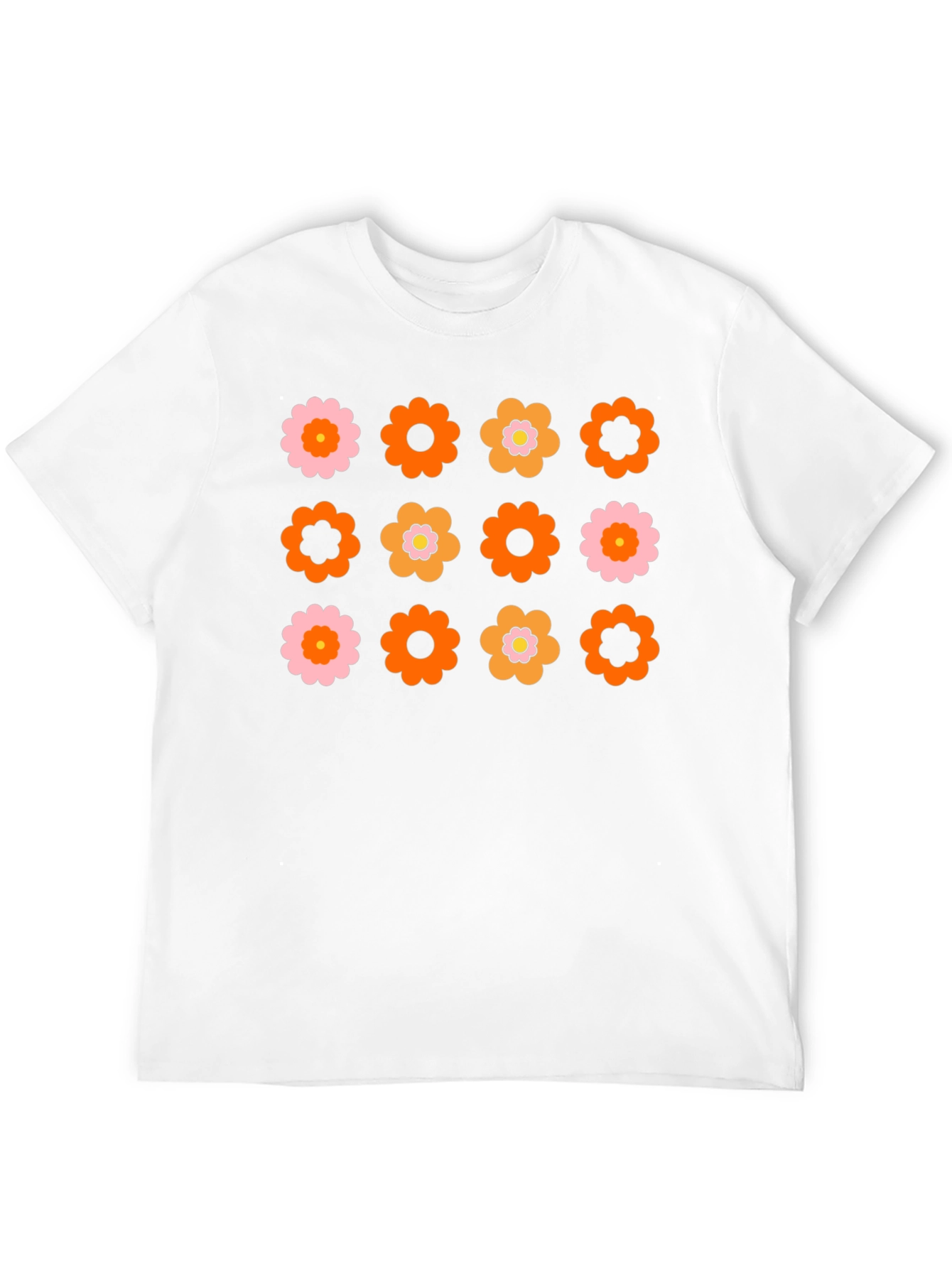 Retro Flower Power Graphic Tee - Black