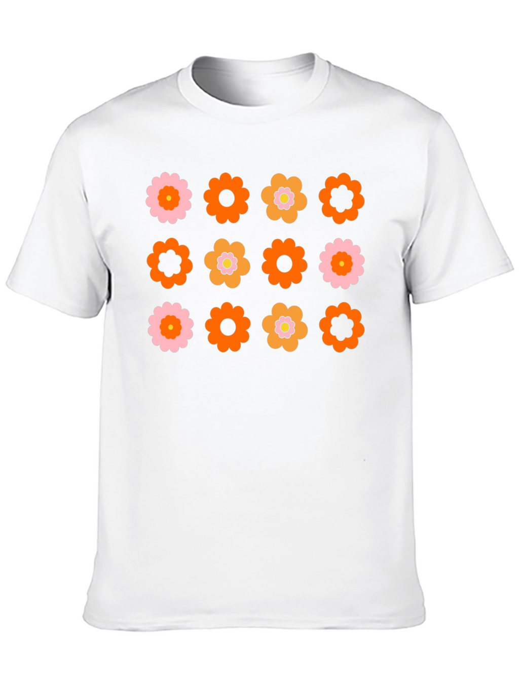 Retro Flower Power Graphic Tee - Black