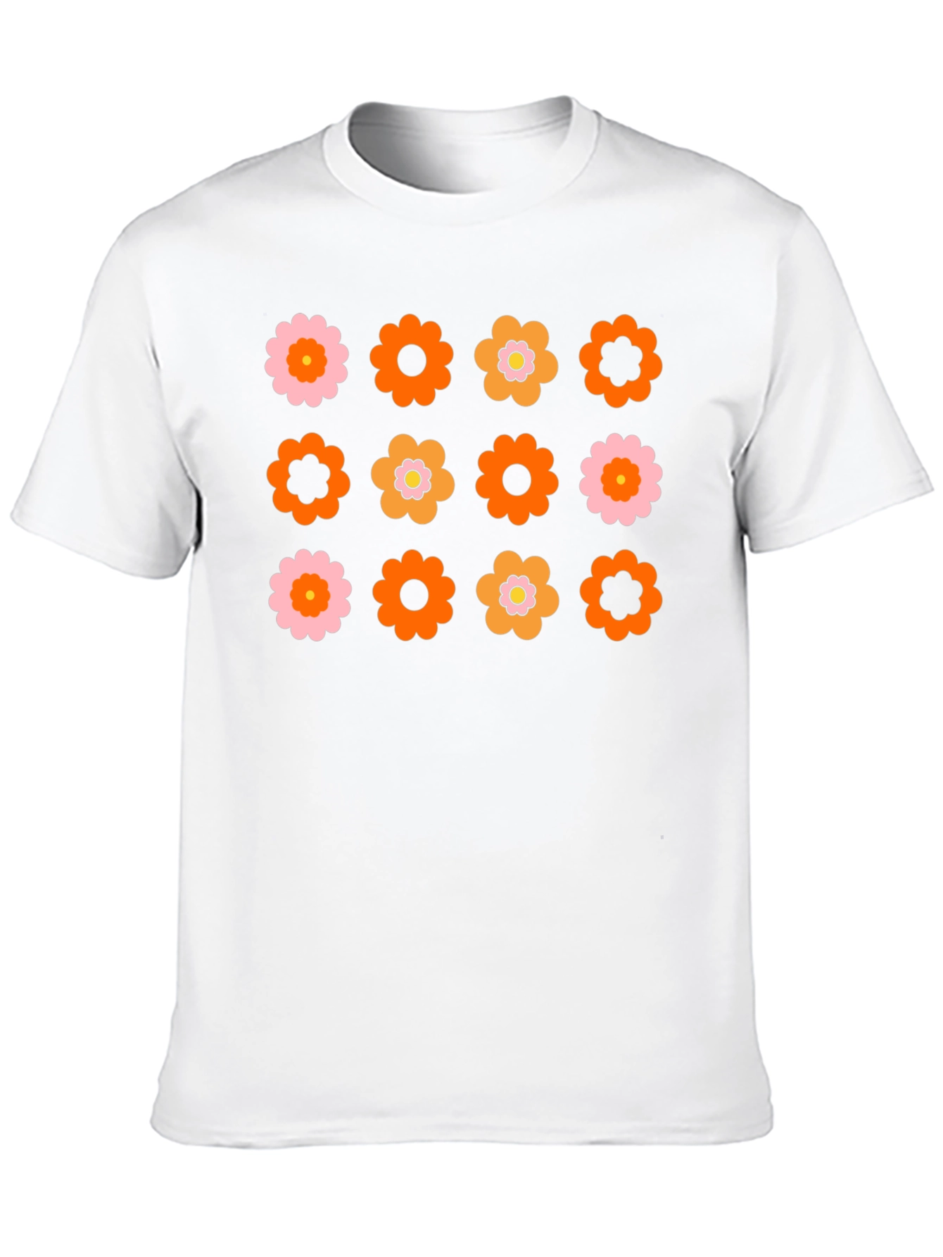 Retro Flower Power Graphic Tee - Black
