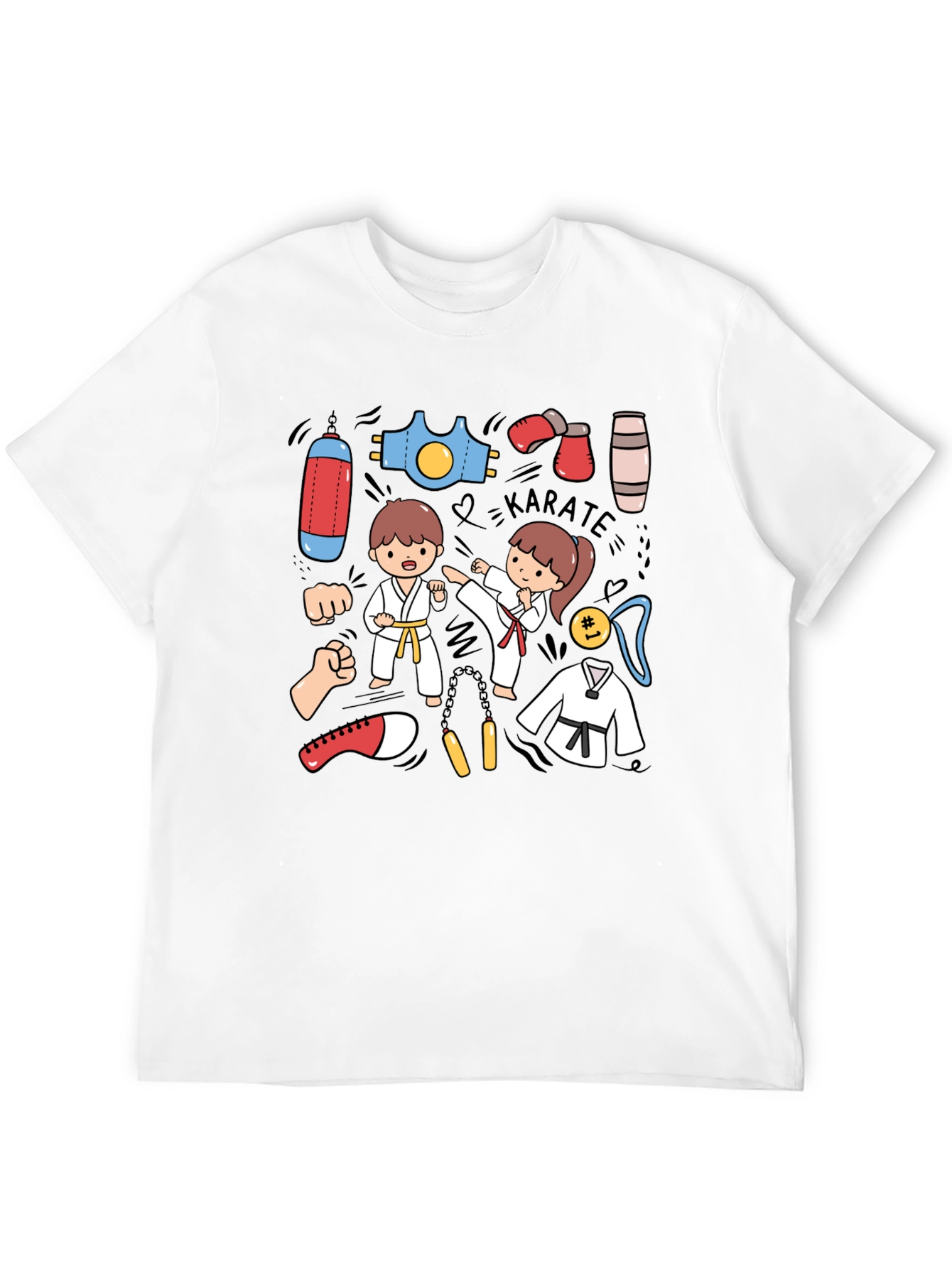 Karate Cartoon Print T-Shirt