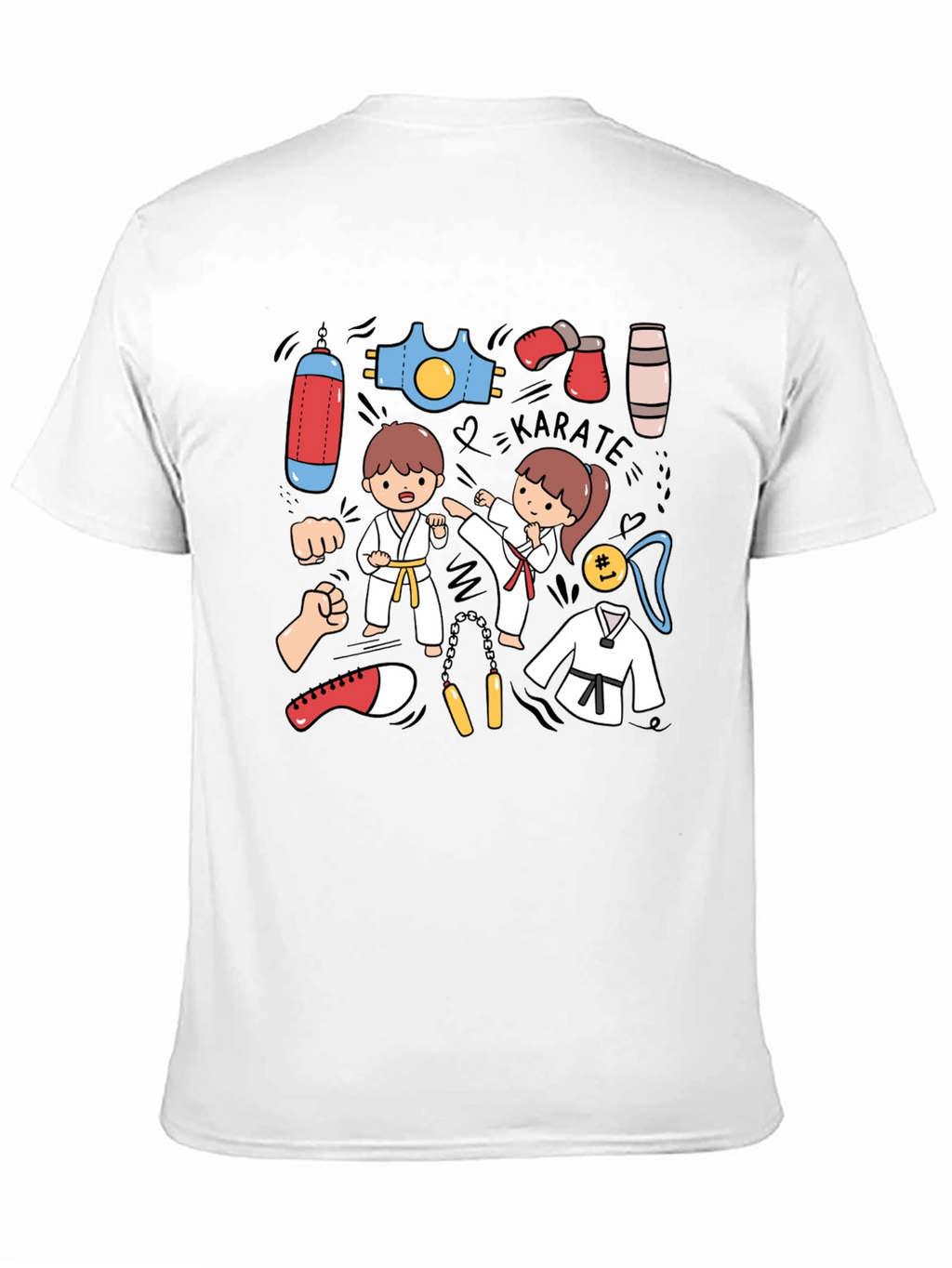 Karate Cartoon Print T-Shirt