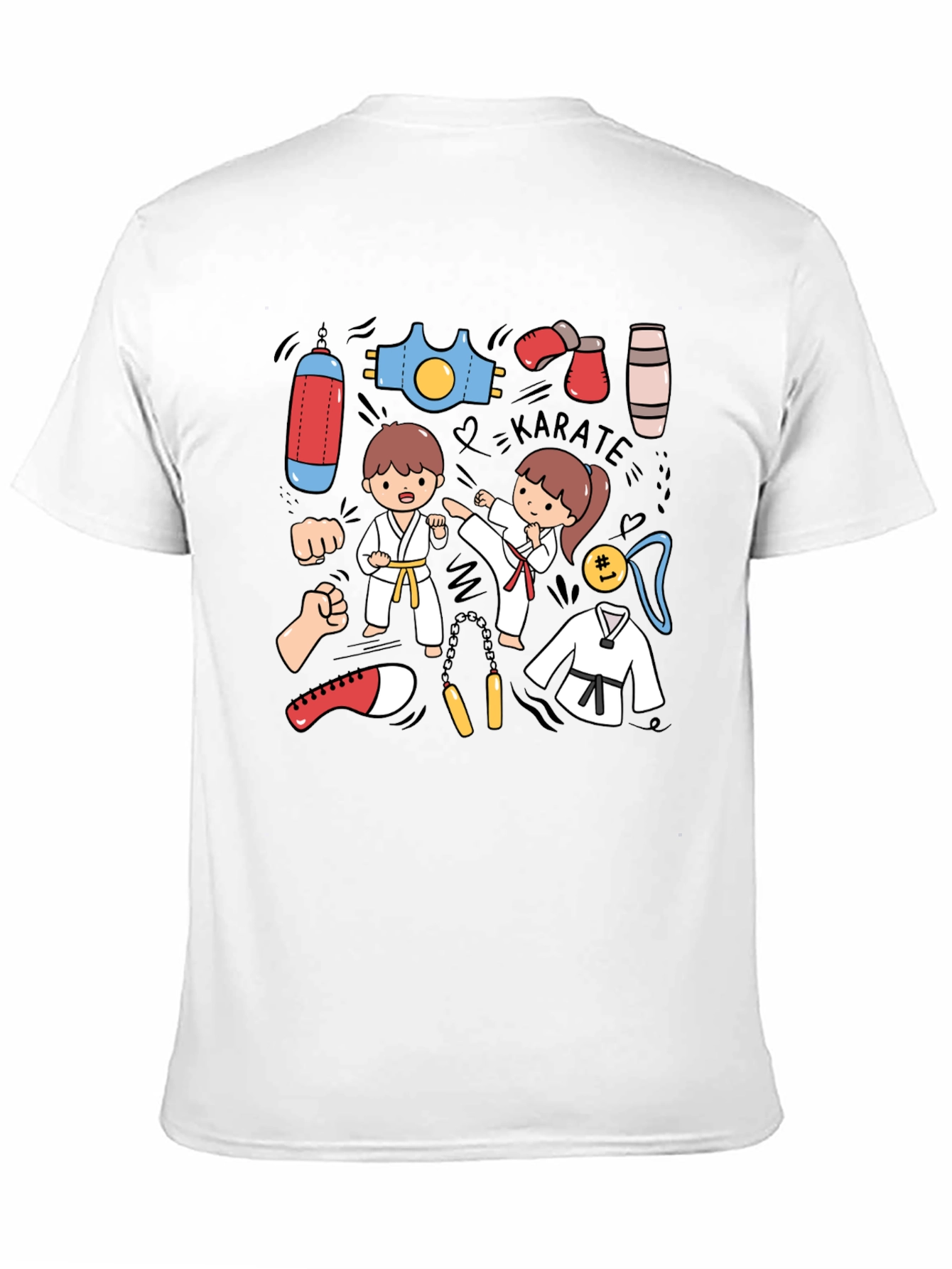 Karate Cartoon Print T-Shirt