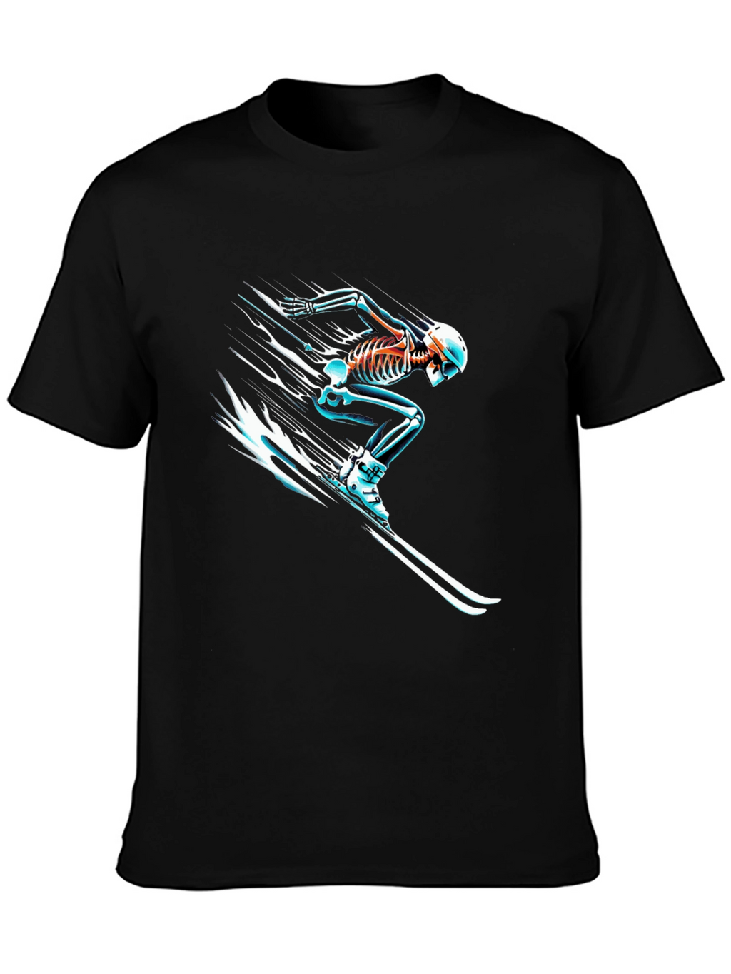 Skeleton Skiing Graphic T-Shirt - Cool & Unique