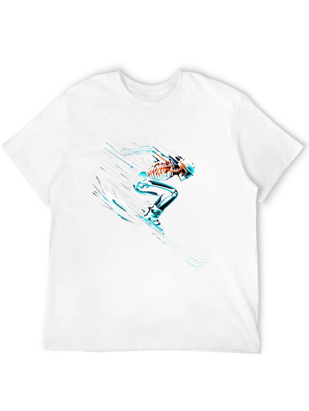 Skeleton Skiing Graphic T-Shirt - Cool & Unique