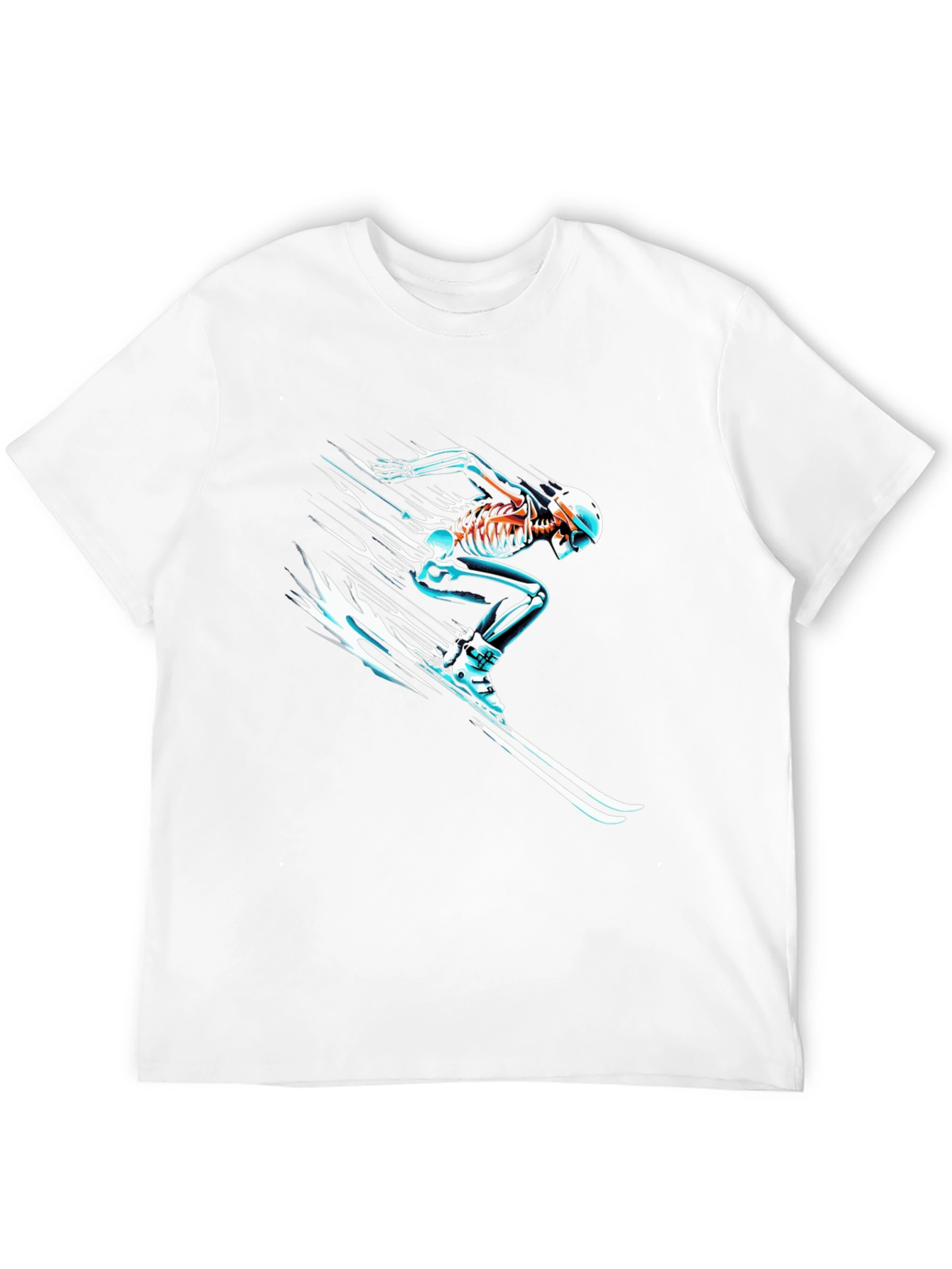 Skeleton Skiing Graphic T-Shirt - Cool & Unique