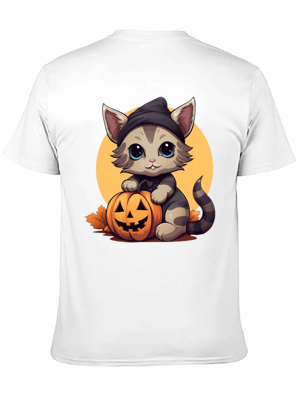 Halloween Cat T-Shirt - Cute Kitten Pumpkin Design