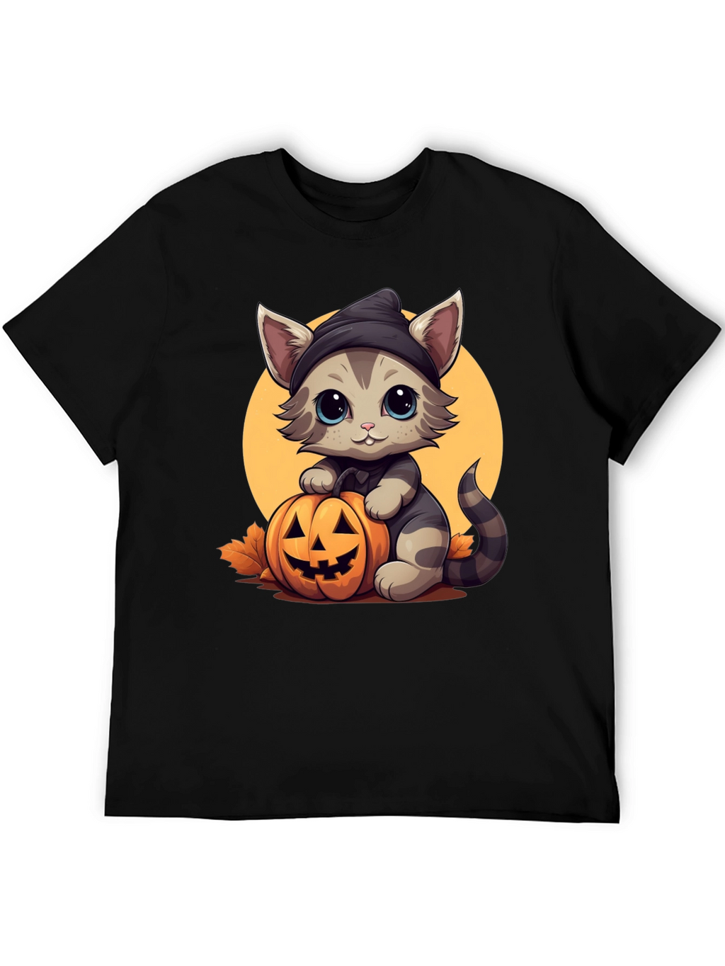 Halloween Cat T-Shirt - Cute Kitten Pumpkin Design