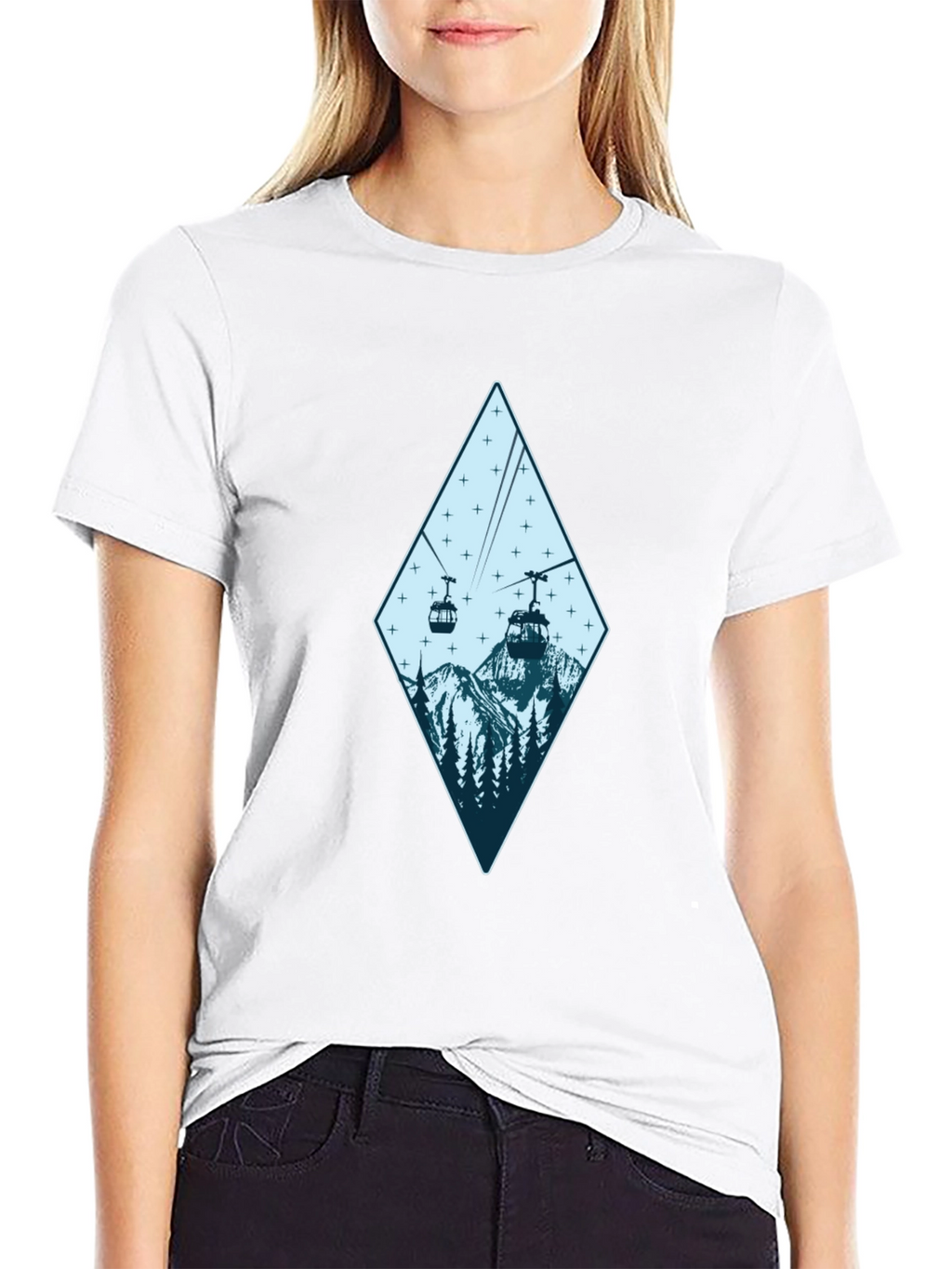 Mountain Gondola Graphic Tee - Black